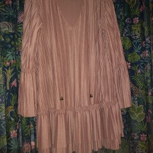 Free People Pleated Dusty Rose Dress Large